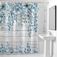 thumbnail image 4 of Eucalyptus Leaves Blue Fabric Shower Curtain Farmhouse Wood Grain Washable Shower Curtains for Bathroom, Waterproof Bath Curtain with Hooks Home Decor 72x72in, 4 of 8