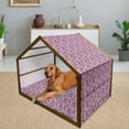 thumbnail image 2 of Watercolor Flowers Pet House, Exotic Orchid Branch Tropic Essence Romantic Blossom Bouquet, Outdoor & Indoor Portable Dog Kennel with Pillow and Cover, 5 Sizes, Pink Violet and Yellow, by Ambesonne, 2 of 4