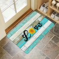 thumbnail image 4 of Love Sunflower Teal Wood Doormats,No Slip Durable Welcome Mats Decorations Floor Door Mats for Indoor Outdoor Kitchen, 4 of 6