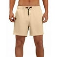 thumbnail image 2 of CHEEREAM Men's Casual Cotton Shorts 5 Inch Summer Beach Shorts Lightweight Drawstring Elastic Waist Chino Golf Shorts Beige XL, 2 of 7