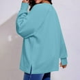 thumbnail image 4 of Fmbrln Womens Lightweight Hoodless Sweatshirts Long Sleeve Crew Neck Solid Sweatshirts Casual Loose Pullover Tops BLUE 2XL, 4 of 9