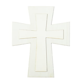 Pack of 6 - Unfinished Wooden Crosses for Painting and Crafts, with Wall  Hanger Hooks, 9 Inches Tall x 6.5 Inches Wide