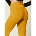 thumbnail image 4 of Made by Johnny Women's Peached Seamless Front Leggings with Inner Pocket Ankle Boot cut Yoga Pants M MUSTARD, 4 of 6