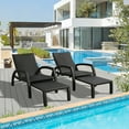 thumbnail image 6 of Ulax Furniture Aluminum Convertible and Adjustable Chaise Lounge - Set of 2, Black, 6 of 7