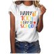 thumbnail image 2 of Fiudx Liquidación de Ahorros de Verano Camiseta Escolar para Mujer, Camiseta de Profesora de 100 Días, Camiseta Feliz de 100 Días, Impresión de Letras, Enseñanza, Manga Corta, 2 of 4