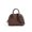 Dark Brown, variant on Mini Dome Shell Handbag, 2 Ways Hand Crossbody Leather Purse, Black
