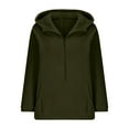thumbnail image 5 of Lovskoo Women's Sherpa Pullover Quarter Zip Solid Color Long Sleeve Fluffy Soft Fleece Jackets Sweatshirts Hoodies Outwear Coat Olive Green, 5 of 6