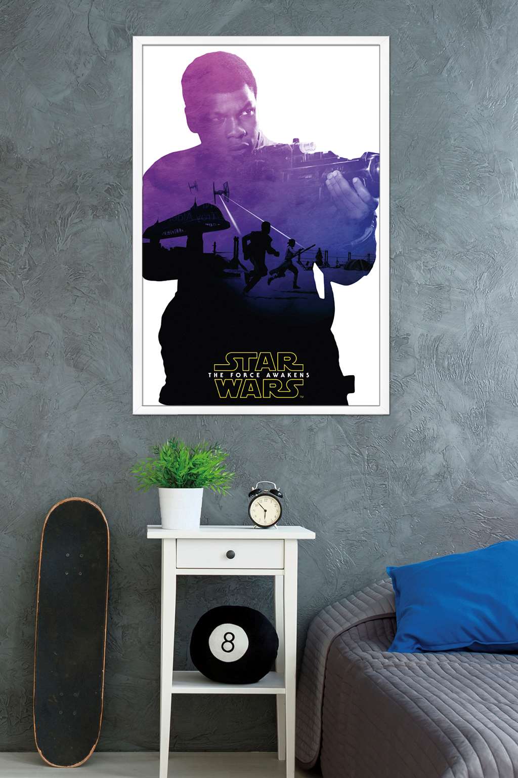 Star Wars: The Force Awakens - Finn Badge Wall Poster, 22.375" x 34", Framed