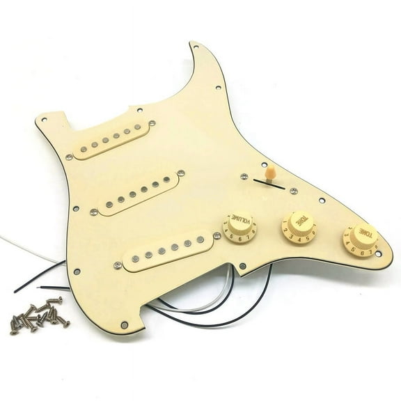 Electric Guitar Pickguard Pickups Loaded Prewired Scratch Plate Assembly SSS Yellow