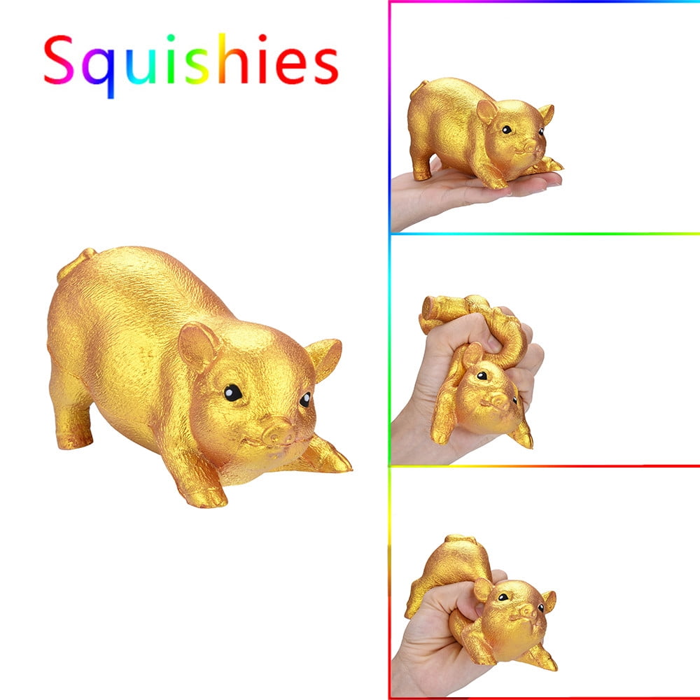 gold squishy pig
