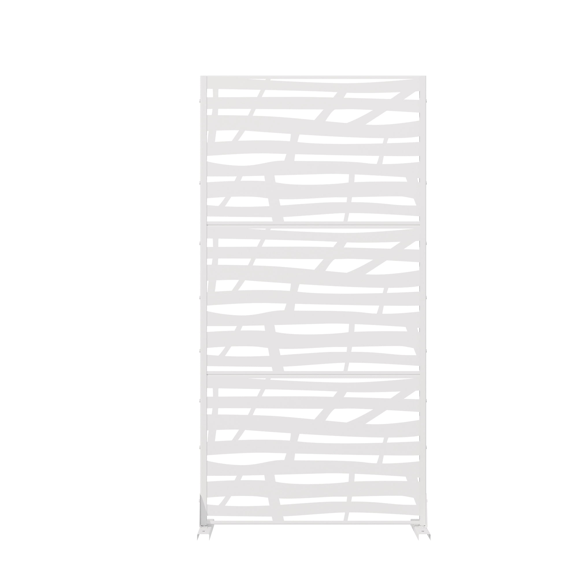 Privacy Metal Screen Fence Panel Horizontal Stripe Pattern