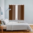thumbnail image 4 of Brown White Stripe Kitchen Curtains 84 Inch Length, Modern Rustic Vertical Striped Grommet Top Bedroom Living Room Curtains, Light Filtering Cafe Curtain Drapes 2 Panels Set 104''x84'', 4 of 9