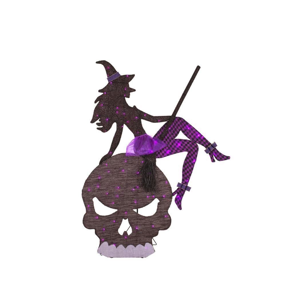 Home Accents Holiday Halloween Yard Decoratiom 65 in. 70 Purple LED