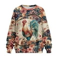 thumbnail image 5 of Yuyamidu Women's Fashion Hoodie Sweatshirts Oversized Womens Novelty Sweatshirts with Pockets Flower Rooster Loose Crewneck Pullover Casual Tops Long Sleeve Shirts Spring Fall Winter Clothes, 5 of 7