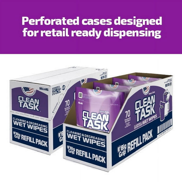 Clean Task Cleaning & Degreasing Wipes Canister 3/case – Discount Shop  Towels