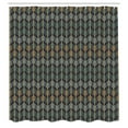 thumbnail image 3 of Ambesonne Herringbone Shower Curtain, Nature Inspired Shapes, 69"Wx75"L, Dark Blue Grey Multicolor, 3 of 5