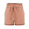 thumbnail image 7 of Womens Shorts Lounge Athletic Shorts Loose Running Shorts Casual Long Yoga Shorts with Pockets Rose Gold, 7 of 7