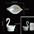 thumbnail image 6 of White Ceramic Swan Flowerpot Succulent Flower Planter Swan-Shaped Pots, 6 of 7