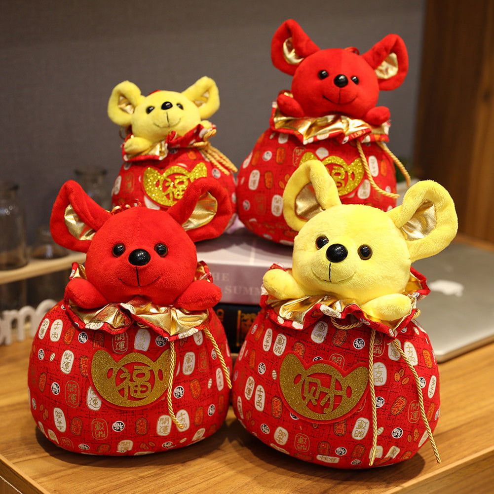 1 Pc Chinese Knot PP Cotton Doll Red Mascot Toy New Year Girl Boy Gift for Hanging Decoration Cute Pig Plush Doll Toy Chinese New Year 2019 Decorations 