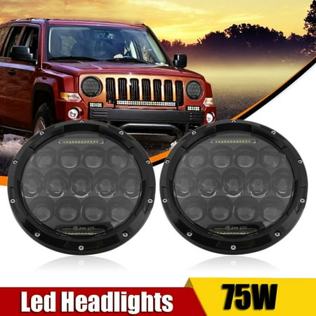 Refitted Lamps 2X7 Inch Round 150W Total Led Headlights 97-16 For Jeep JK TJ