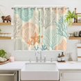 thumbnail image 2 of Coastal Turquoise Kitchen Curtains 63 Inch Length, Ocean Coral Starfish Shell Modern Sea Grommet Top Bedroom Living Room Curtains, Light Filtering Cafe Curtain Drapes 2 Panels Set 104''x63'', 2 of 9
