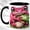 Black, variant on Bright Pink Frog Coffee Mug, Mushroom Frog Mug, Ceramic 11 oz