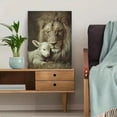 thumbnail image 5 of Lion and Lamb Embrace Religious Canvas Print, Perfect for Living Room, Bedroom, Office, Study, Religious Sanctuary Decor, 5 of 8