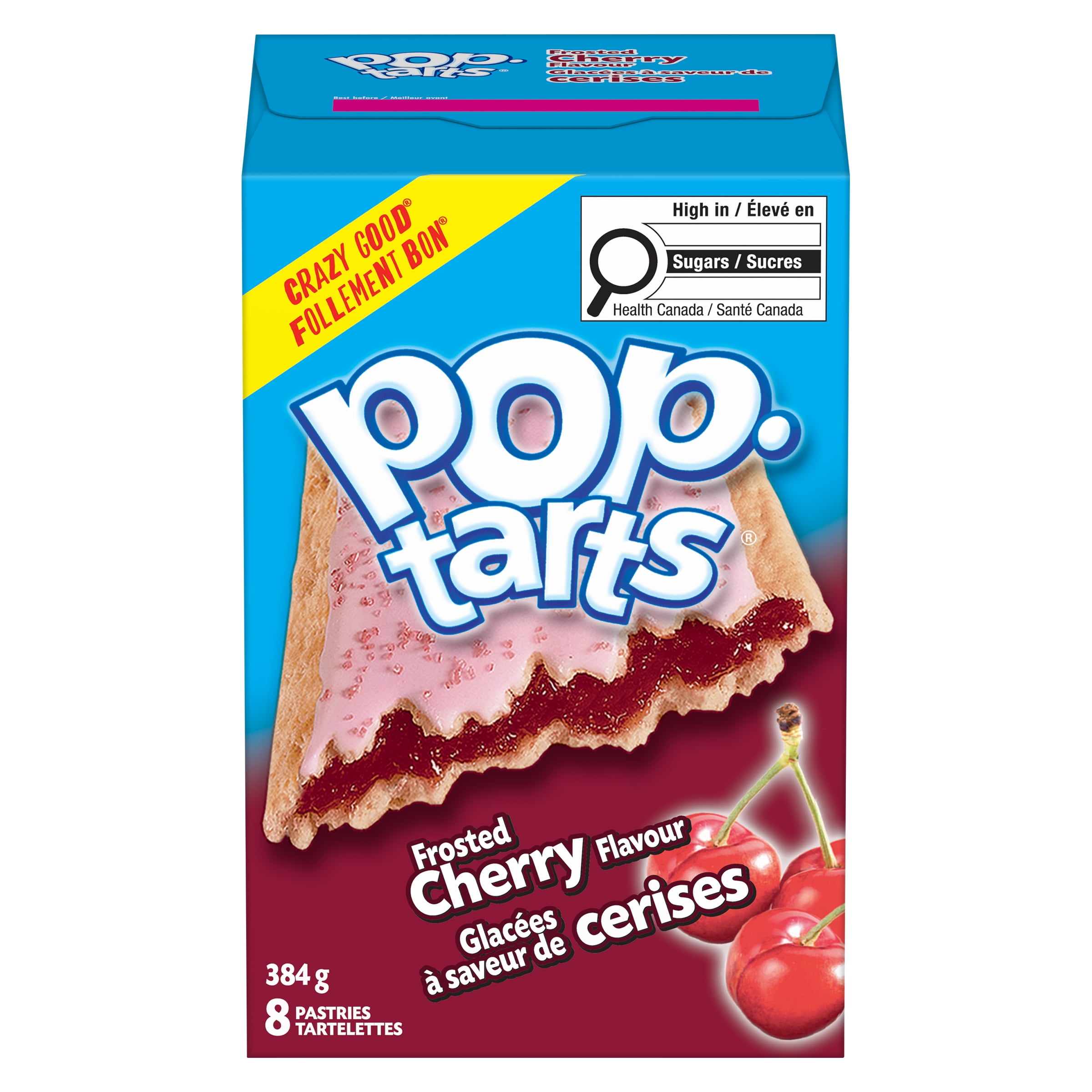 Pop-Tarts® Frosted Cherry Flavour Pastries, 384 g, 8 Pastries, PT FRSTD CHRY PSTRS 384GMX12