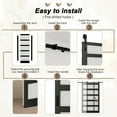 thumbnail image 4 of 36'' x 84'' Sliding Glass Barn Doors and Hardware Included, Black Wood Texture Panels & Tempered Frosted Glass & Barn Door Hardware Kit, Easy Assembly with Pre-Drilled Holes, 5 Panel, 4 of 9