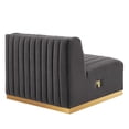 thumbnail image 3 of Conjure Channel Tufted Performance Velvet Armless Chair-EEI-5504-GLD-BLK, 3 of 7
