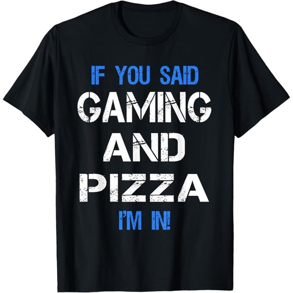 Funny Gaming And Pizza Novelty T-Shirt Gift