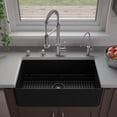 thumbnail image 2 of Black Matte Smooth Apron 33" x 18" Single Bowl Fireclay Farm Sink, 2 of 9
