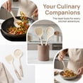 thumbnail image 4 of REGALWOVEN Cooking Utensil Set, Silicone Color-blocked Round Holes Kitchen Utensils with Silicone Brownish Yellow B 2, 4 of 5