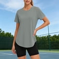 thumbnail image 6 of jobturf Quick Dry Workout Shirts for Women UPF 50+ Sun Protection Shirt Short Sleeve Running Top Curved Hem Athletic T-Shirt S-3XL, 6 of 9