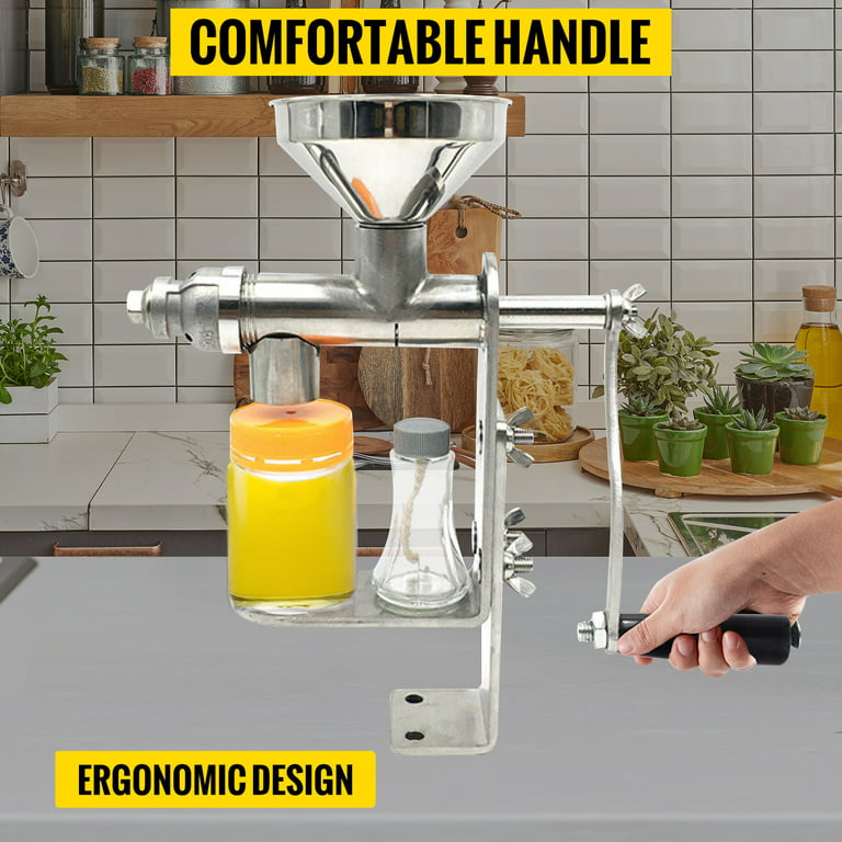 Bentism HD Manual Oil Press Machine Expeller Extractor Stainless Steel#304 Homemade Oil, Size: 13.8in / 350mm4.3in/110mm10.6in / 270mm