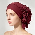 thumbnail image 2 of Headbands for Women Ruffled Stretchy Pre Tied Turban Soft Sleep Daily Head Wrap Bandanas for Women Red, 2 of 4