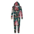 thumbnail image 2 of Odeerbi Christmas Onesie Pajamas for Family Holiday Sleep Jumpsuit Long Sleeve Family Christmas Pajamas Matching Sets Mom Fashion Printed Hooded Jumpsuit Sleepwear PJs Set Green, 2 of 5