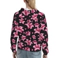 thumbnail image 7 of Disketp Lilies Flowers Womens Casual Hoodies Crew Neck Long Sleeve Sweatshirts Pullover Tops-X-Large, 7 of 7