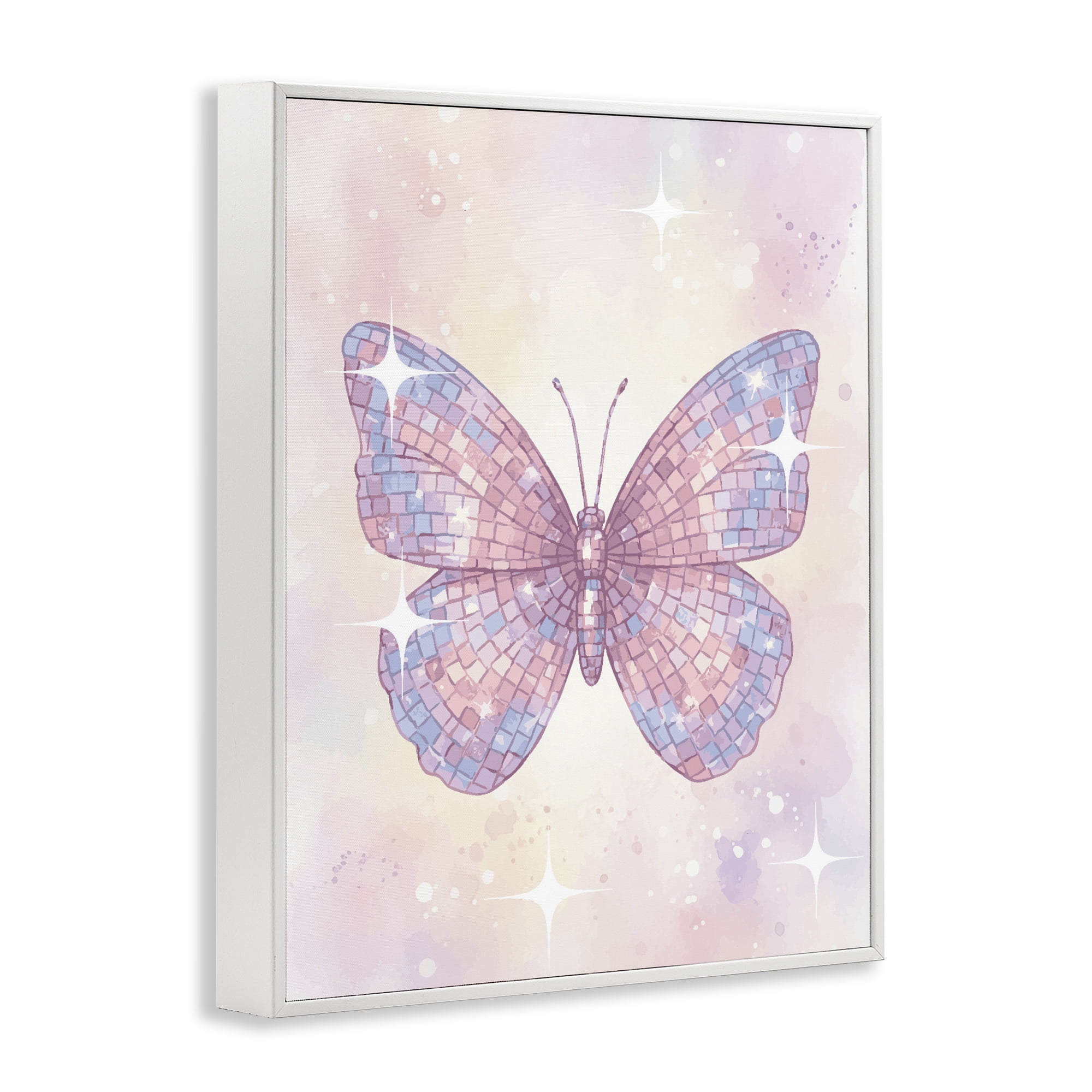Stupell Industries Delicate Disco Butterfly White Framed Giclee Art, design by Lil' Rue