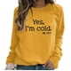 thumbnail image 1 of ICHUANYI ClearanceWomen Printed Long Sleeve Sweatshirt Pullover Shirts Blouse(Yellow, M) ICHUANYI WER20232080504956, 1 of 2