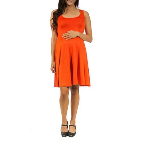 24/7 Maternity Women's Sleeveless Tank Knee-Length Dress