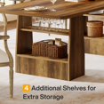 thumbnail image 4 of Tribesigns 63-Inch Dining Table Set of 4, 5-Tier Shelf Kitchen Table for 6-8, Large Modern Rectangle Dining Room Furniture, for Living Room, 4 of 9