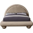 thumbnail image 3 of Meridian Furniture Madrid Taupe Velvet Queen Bed, 3 of 8