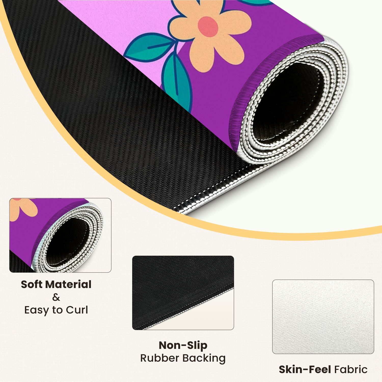 Mahjong Mat 31.5" x 31.5" Colorful Heart Flower Frame Geometric Center Anti-Slip and Noise Reduction Symmetry Design Mahjong Tiles Table Cover for Dominoes Poker Card Board and Tile Games