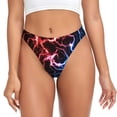 thumbnail image 1 of Fotbe Red And Blue Lightning Tanga Sin Costuras para Mujer con Estampado – Panties Invisibles, Transpirables y Cómodos para Uso Diario-Small, 1 of 6