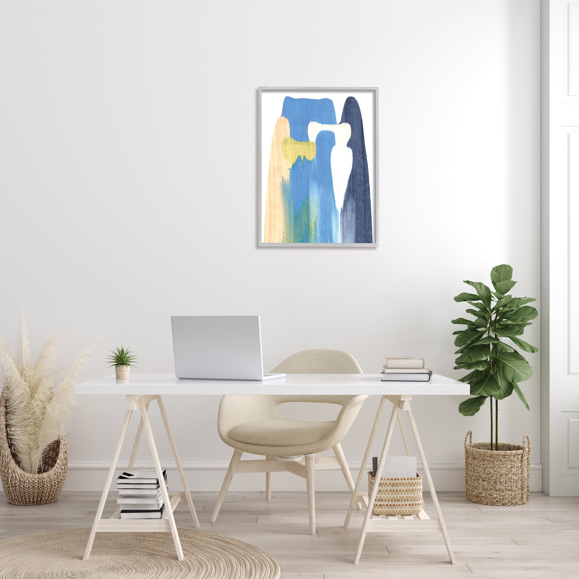 Stupell Industries Abstract Colorful Landslide Blue Beige Falling Movement, 24 x 30, Designed by Emma Caroline