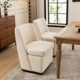 thumbnail image 3 of Kidol & Shellder Modern Boucle Dining Chair with Thickened Cushion 2PCS Upholstered Dining & Lounge Chair, Solid Wood Base, Easy Assembly for Living Room, Bedroom, Dining Room, White, 3 of 9