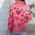 thumbnail image 4 of Dwralegc Shirts for Women Button Down Lapel Collar Blouses Loose Plus Size Heart Print Tops Casual Dressy Valentine Shirt Pink 2XL, 4 of 5