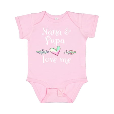 

Inktastic Nana and Papa Love Me- Heart Grandchild Boys or Girls Baby Bodysuit