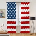 thumbnail image 2 of American Flag Kitchen Curtains 84 Inch Length, Blue Red USA Flag Grommet Top Bedroom Living Room Curtains, Light Filtering Cafe Curtain Drapes 2 Panels Set 84''x84'', 2 of 9